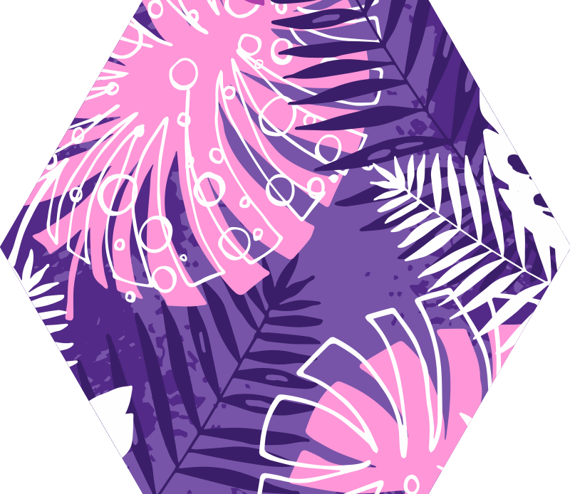 Covor de vinil cu frunze de junglă mov - TenStickers