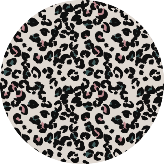 Covor rotund alb din vinil covor pentru animale leopard - TenStickers