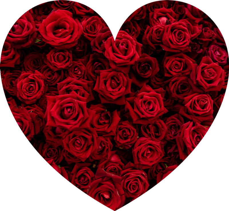 Inimă plină cu trandafiri din vinil floral - TenStickers