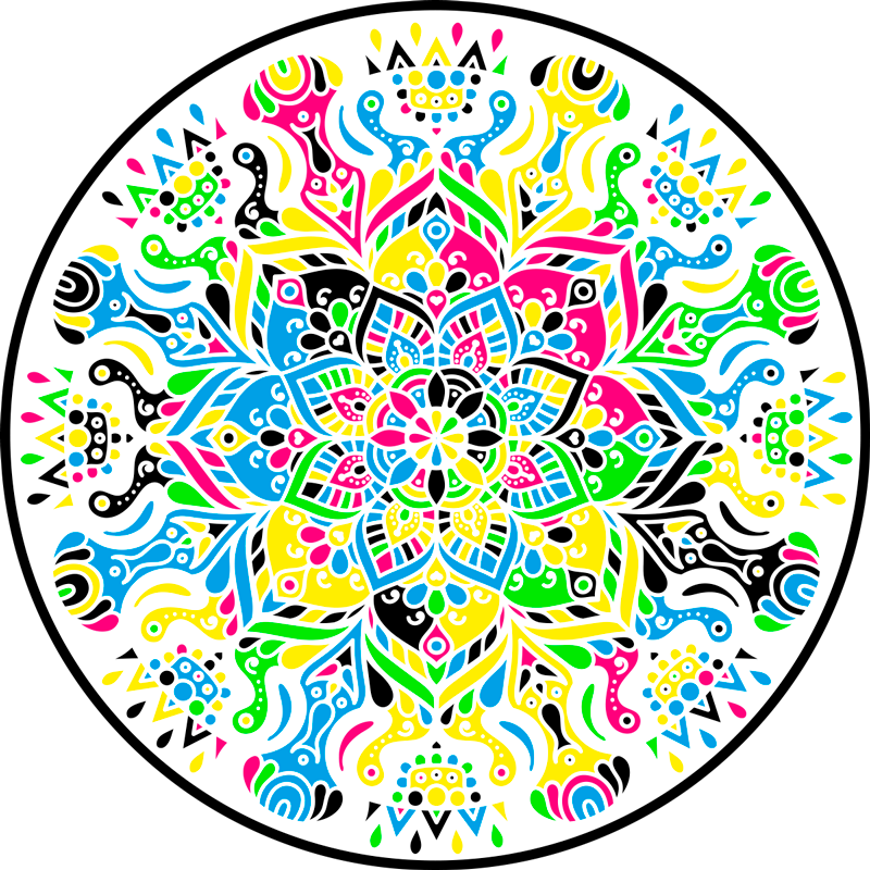 Covor vinil mandala mandala vibranta - TenStickers