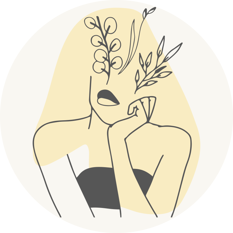 Covor vinil flori și plante artă elegantă în linie - TenStickers