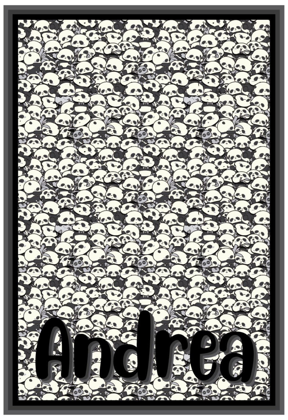 Covor de vinil cu nome panda personalizate - TenStickers