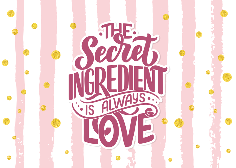 Covoare de vinil cu fraze ingredient secret dragoste - TenStickers