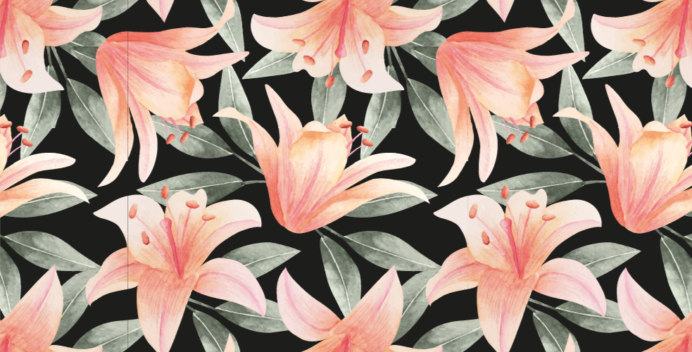 Covor retro cu model floral - TenStickers