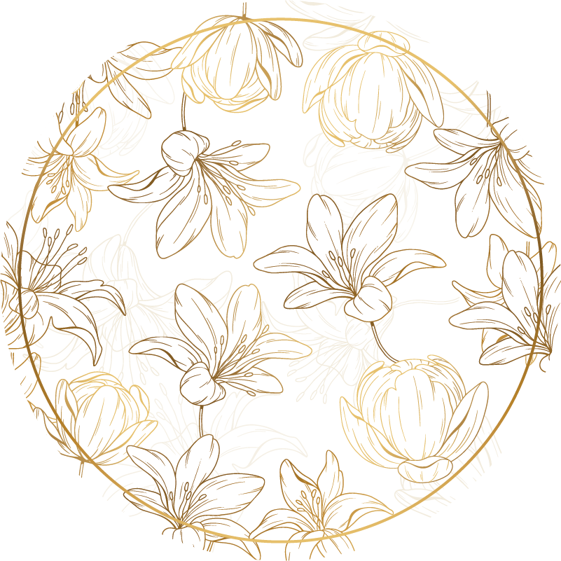 Covor floral cu flori aurii - TenStickers