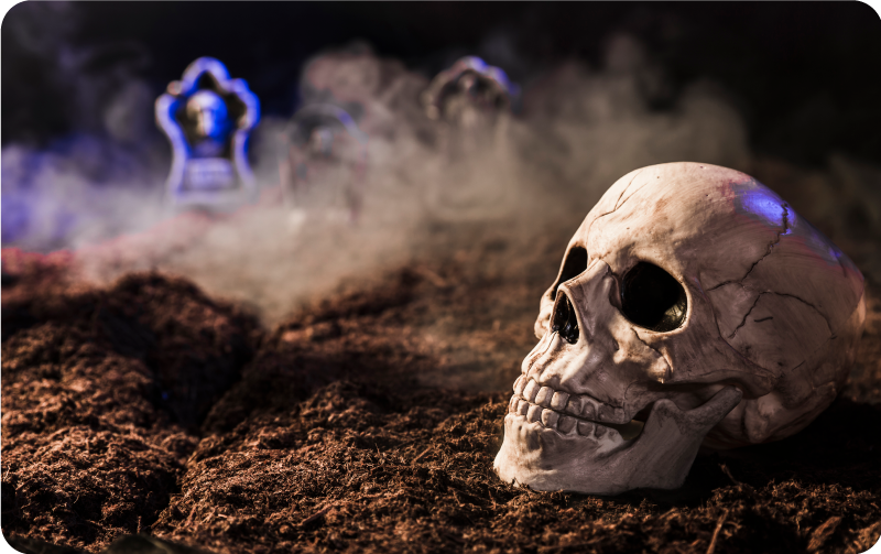 Craniu în covoare de ceață de halloween - TenStickers