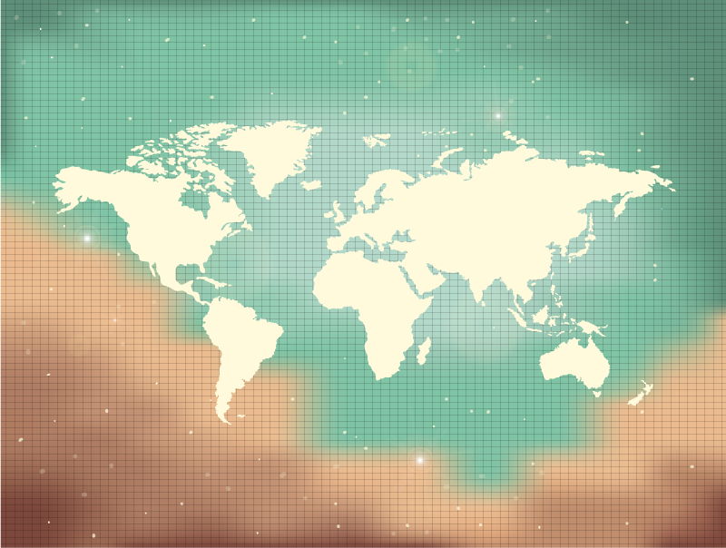 Covor de vinil harta lumii ilustrarea hărții lumii - TenStickers