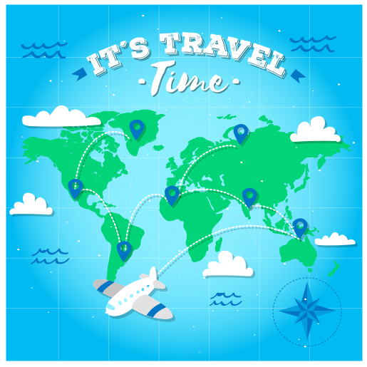 Covor de vinil harta lumii explorarea hărții lumii - TenStickers