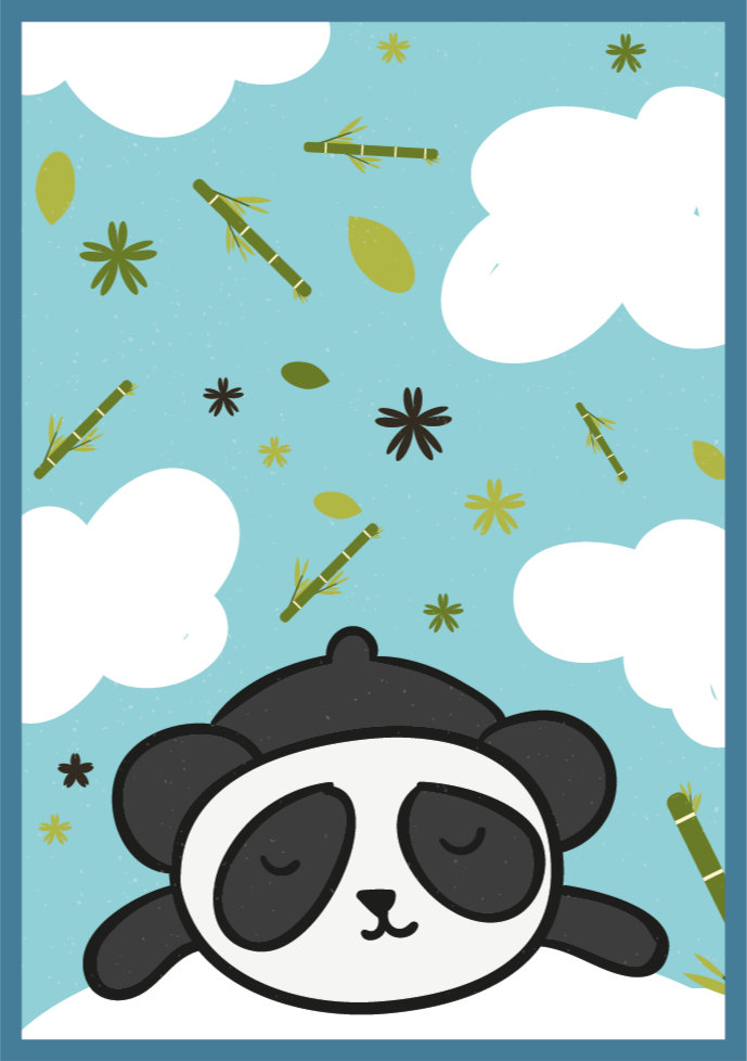 Covor de vinil pentru copii peisaj de vis panda - TenStickers
