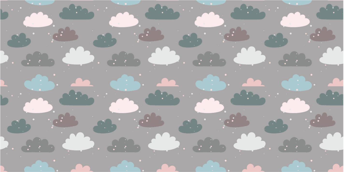 Covor cu copii din vinil cu modele cloud - TenStickers