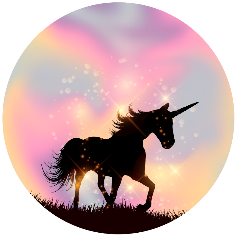 Covor unicorn holograma gradient fundal animal - TenStickers