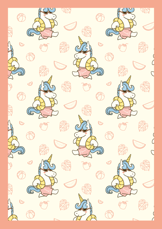 Unicorn cool cu ochelari de soare covor pentru animale - TenStickers