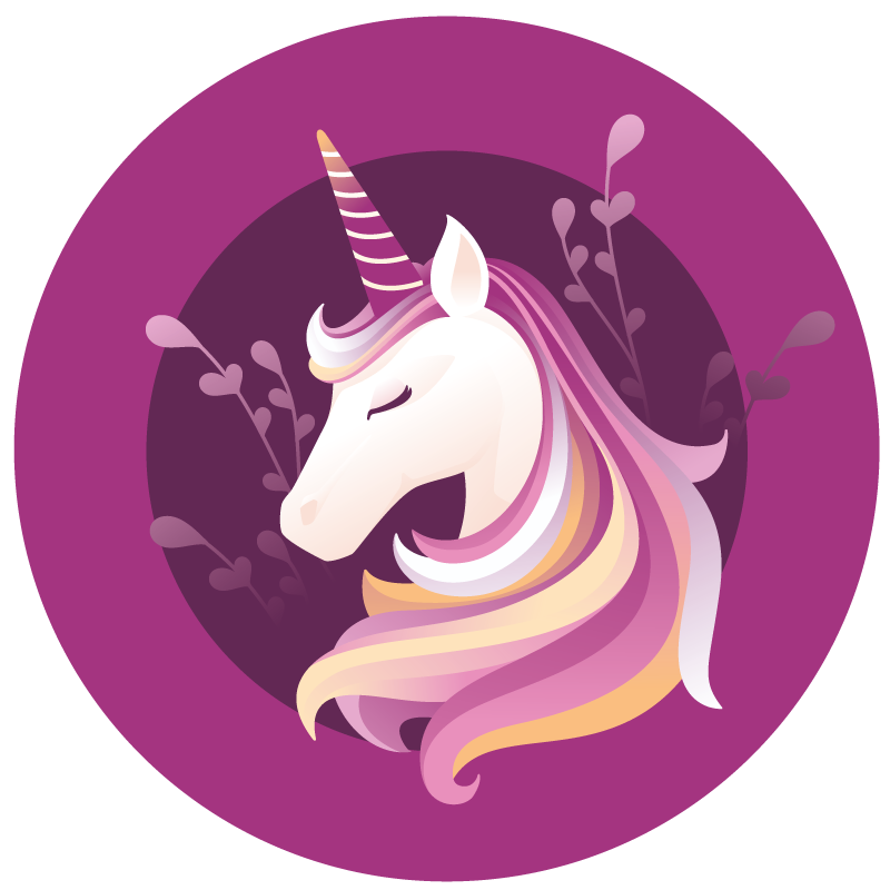 Covor de vinil pentru copii motiv circular unicorn - TenStickers