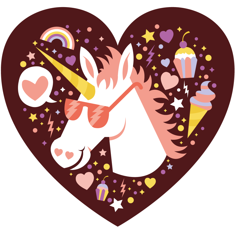 Covor de vinil pentru copii covor inimă unicorn - TenStickers