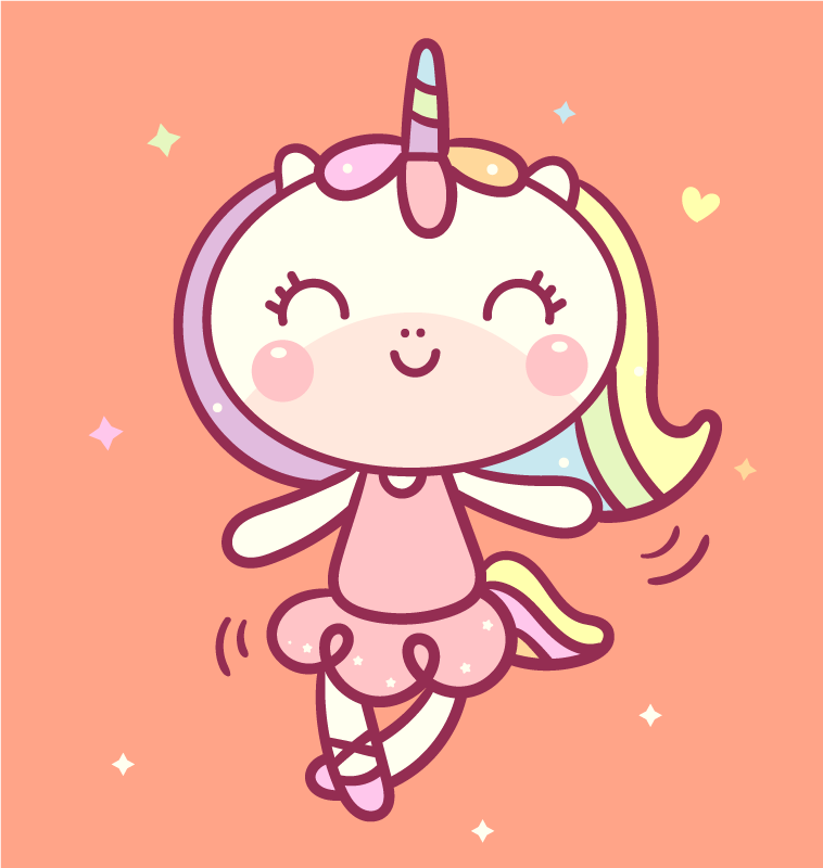Alții covor de vinil unicorn din desene animate - TenStickers