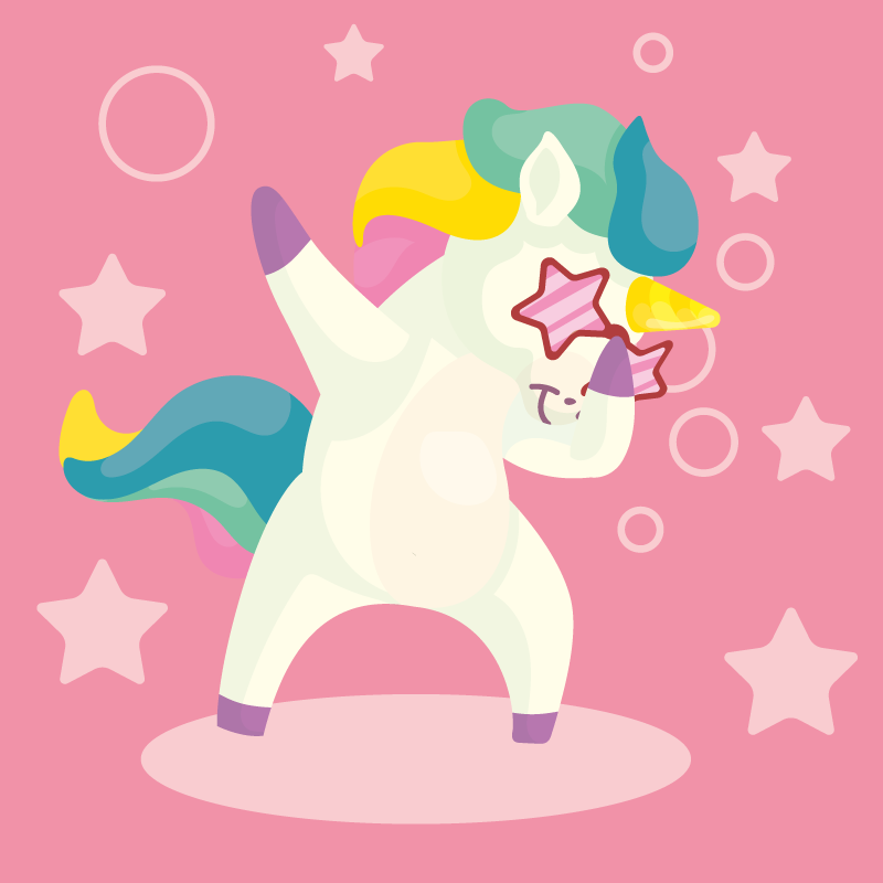 Covor de vinil pentru copii dansând magia unicorn - TenStickers