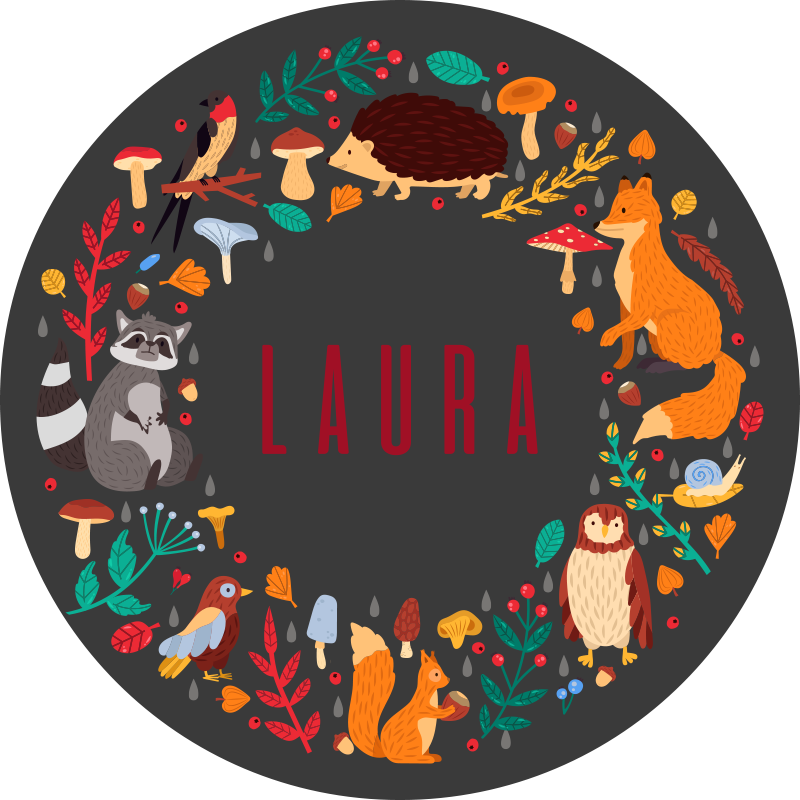 Covor de vinil pepiniere pădure personalizată - TenStickers