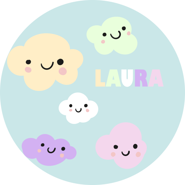 Covor de vinil cu nome nori personalizabili - TenStickers