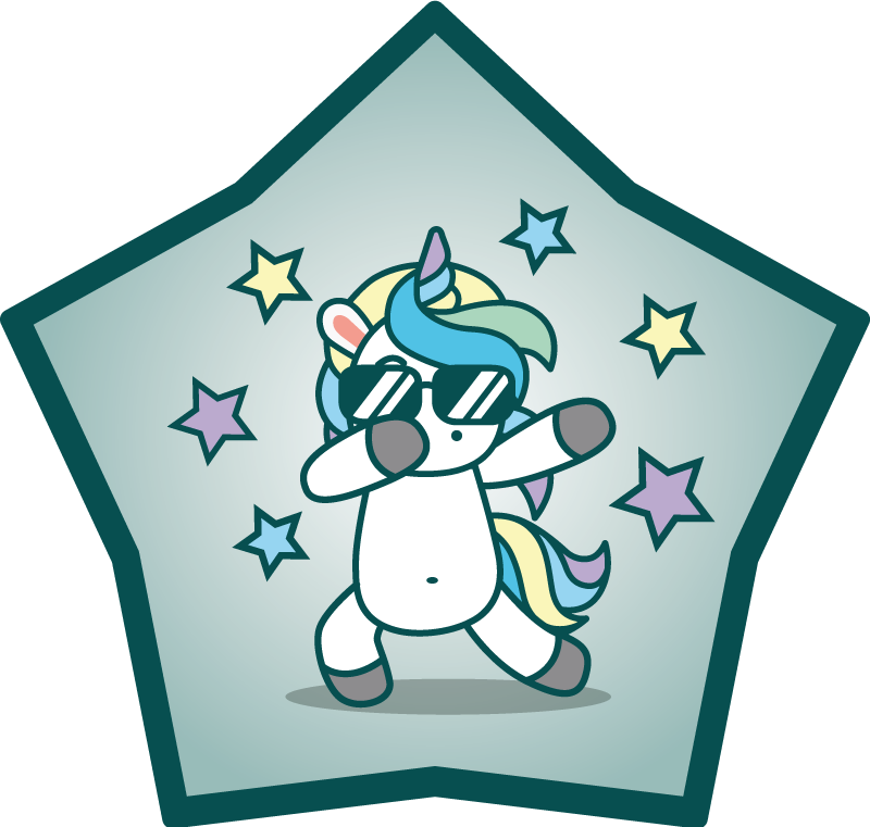 Covor de vinil pentru copii stea unicorn cool - TenStickers