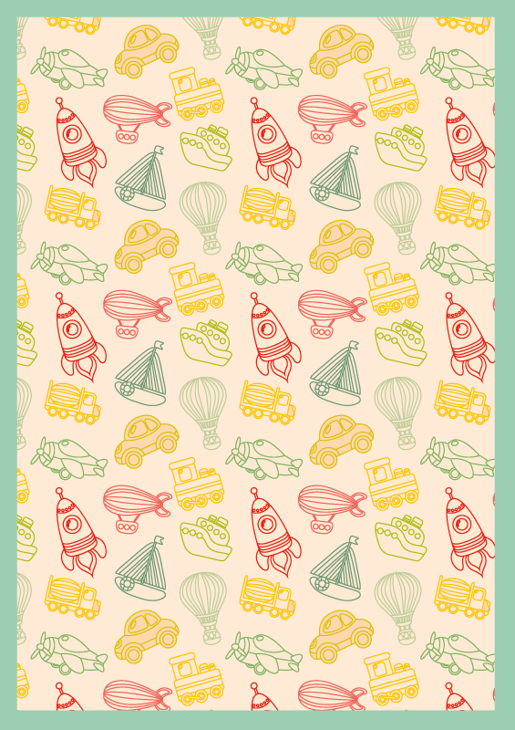 Covor din vinil cu desene animate spațiale pentru copii - TenStickers