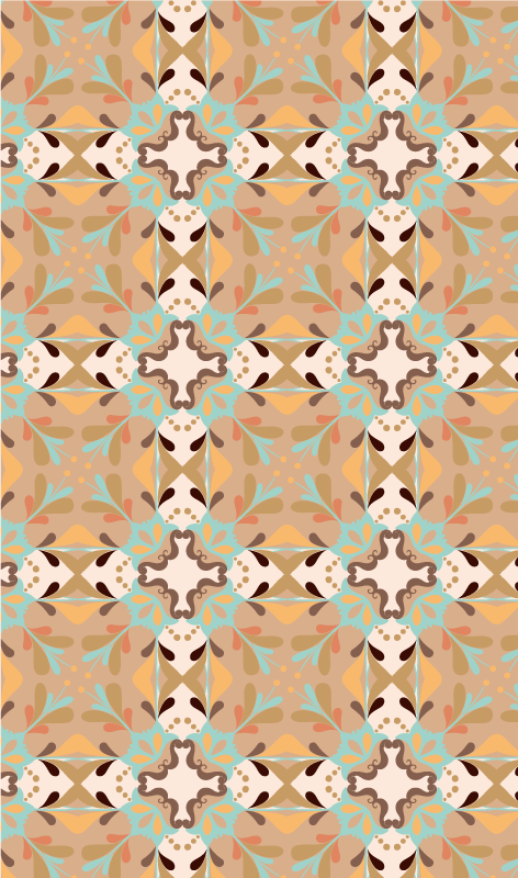 Covor vinil efect de țiglă mozaic starburst - TenStickers