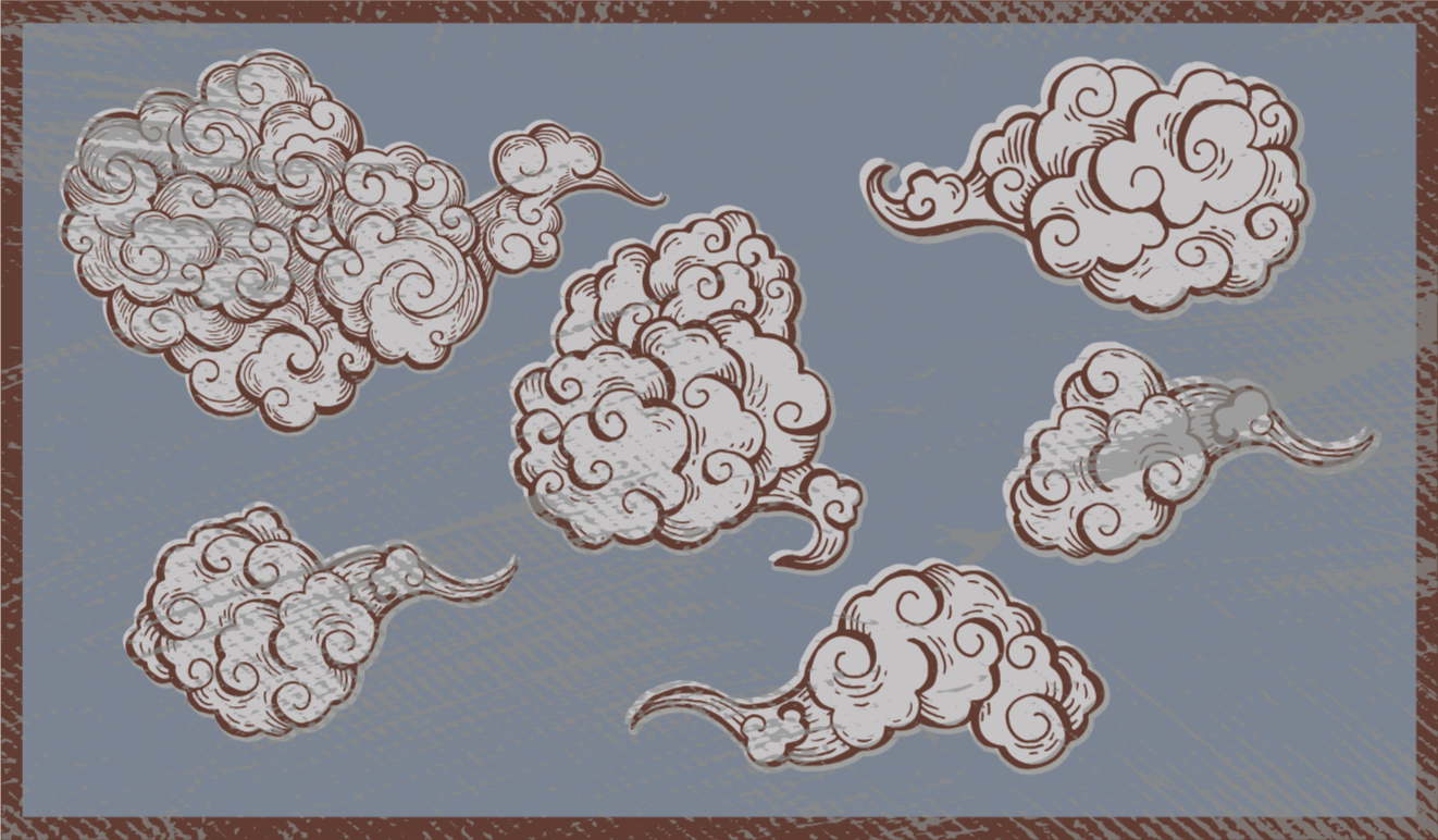 Covor vinil dormitor motive de nori ornate - TenStickers