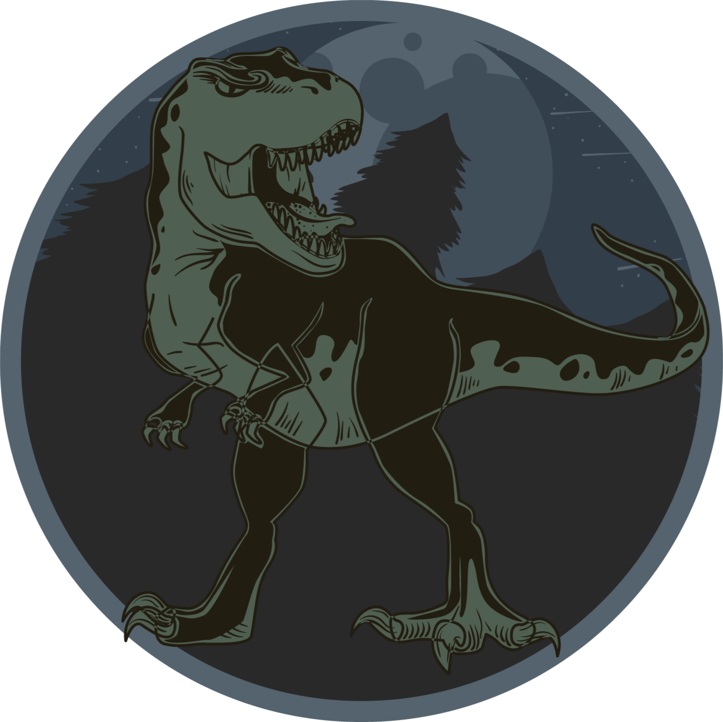 Covorul întunecat de animale t-rex sălbatice - TenStickers