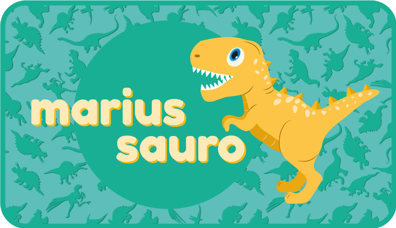 Covor personalizat t-rex pe fundal albastru - TenStickers