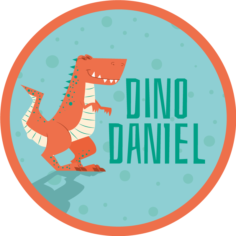Alții covor de vinil cerc personalizat de dinozaur - TenStickers