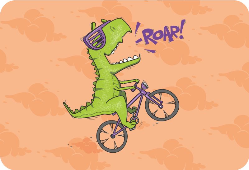 Dinozaur pe un covor de animale pentru biciclete - TenStickers