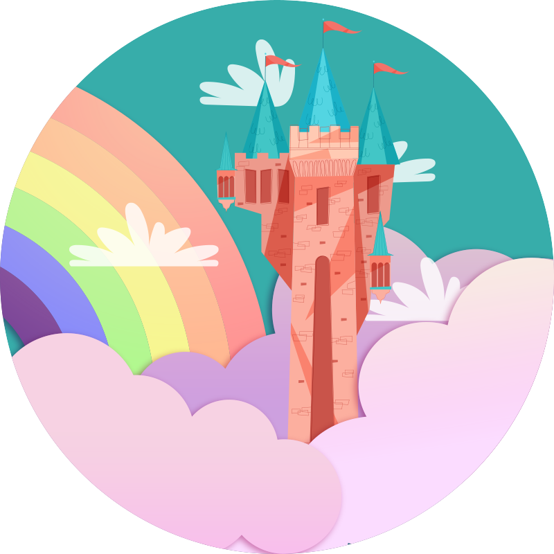 Covor de vinil pentru copii fantezie de castel - TenStickers