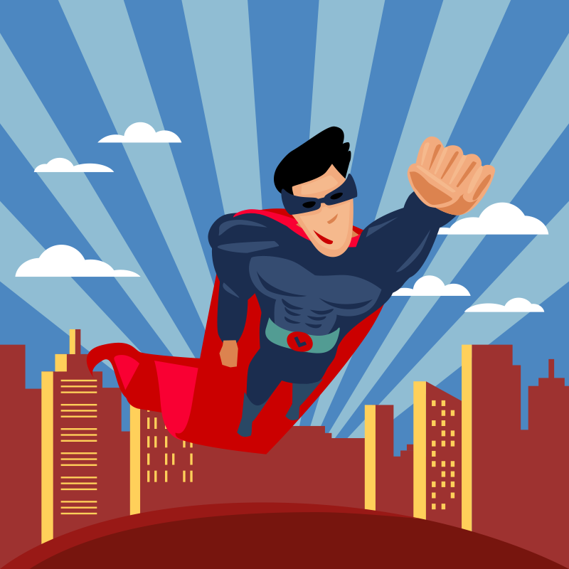 Covor de vinil pentru copii care zboară cu supereroi - TenStickers