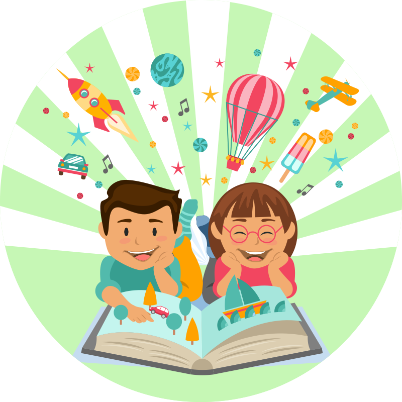 Covor de vinil pentru copii lectură imaginativă - TenStickers