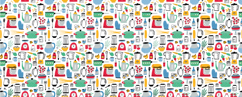 Covor din vinil cu model de bucătărie multicolor - TenStickers