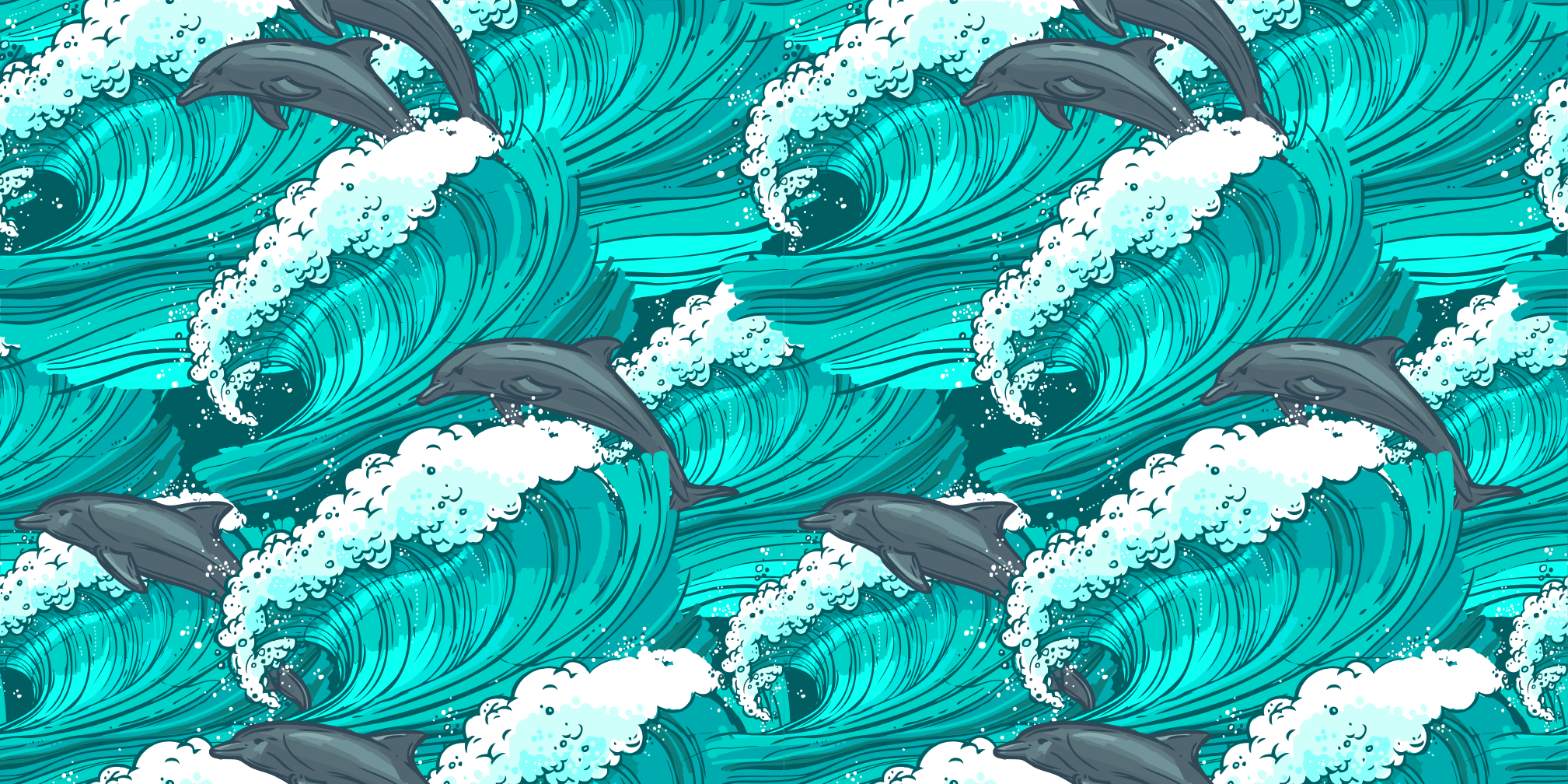 Delfin în ocean covor de vinil animal - TenStickers