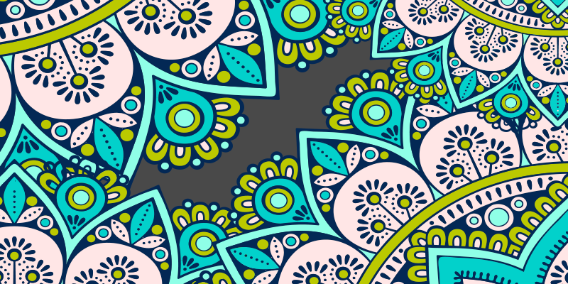 Covor vinil mandala motiv floral vibrant - TenStickers