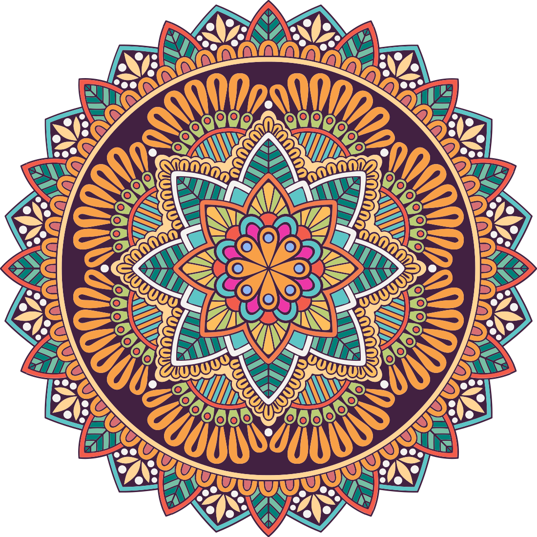 Covor colorat mandala floare mandala vinil - TenStickers