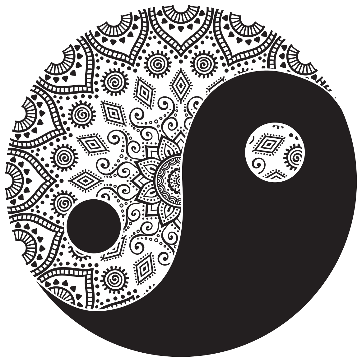 Covor de vinil mandala yin yang mandala - TenStickers