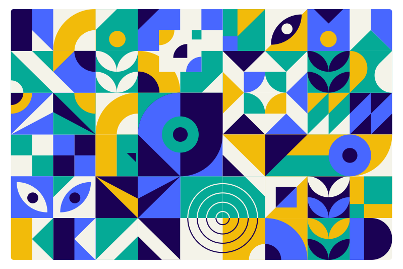 Covor de vinil geometric cu modele geometrice vii - TenStickers