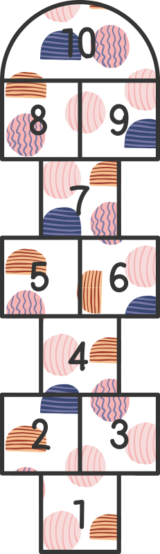 Covor vinil alfabet numere de hopscotch - TenStickers