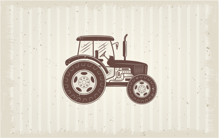 Covor de vinil texturat reprezentare tractor rustic - TenStickers