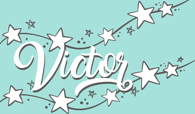 Covor de vinil cu nome praf de stele personalizabil - TenStickers