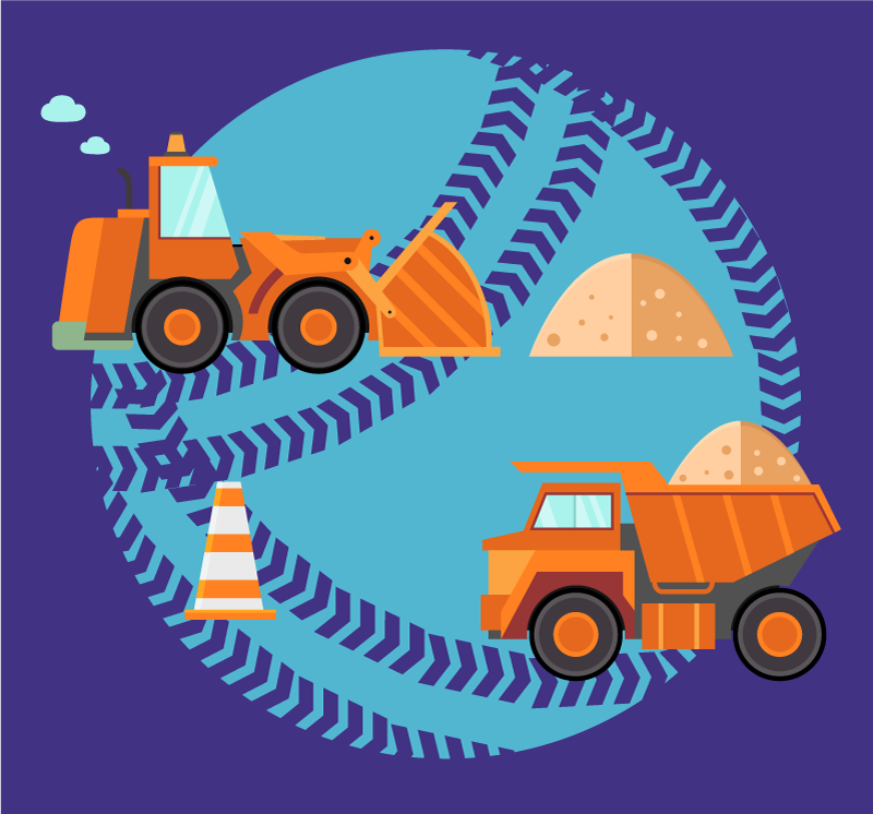 Covor de vinil pentru copii zona de joaca de constructii - TenStickers