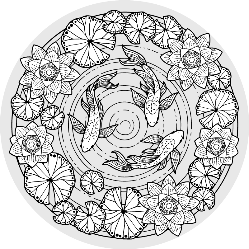 Covor vinil animal seninătatea peștilor koi - TenStickers