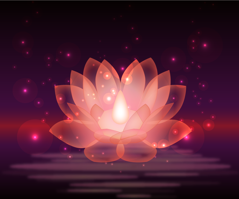 Covor de vinil cu flori lotus sparkle - TenStickers