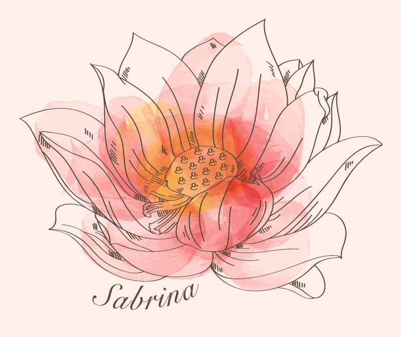 Covor de vinil cu nome lotus personalizabil - TenStickers