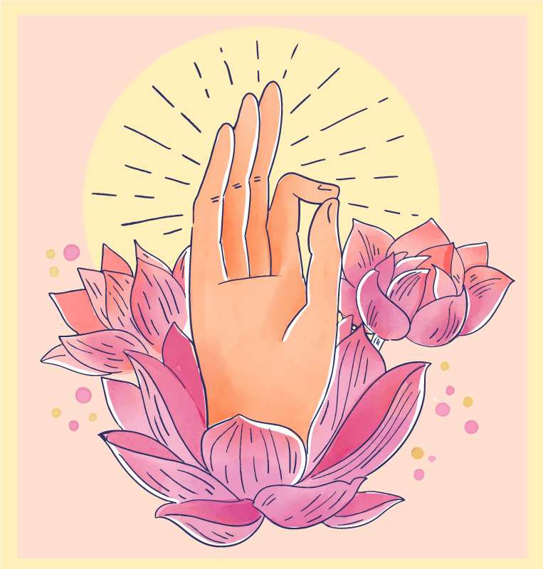 Covor vinil mandala ilustrare a florilor spirituale - TenStickers