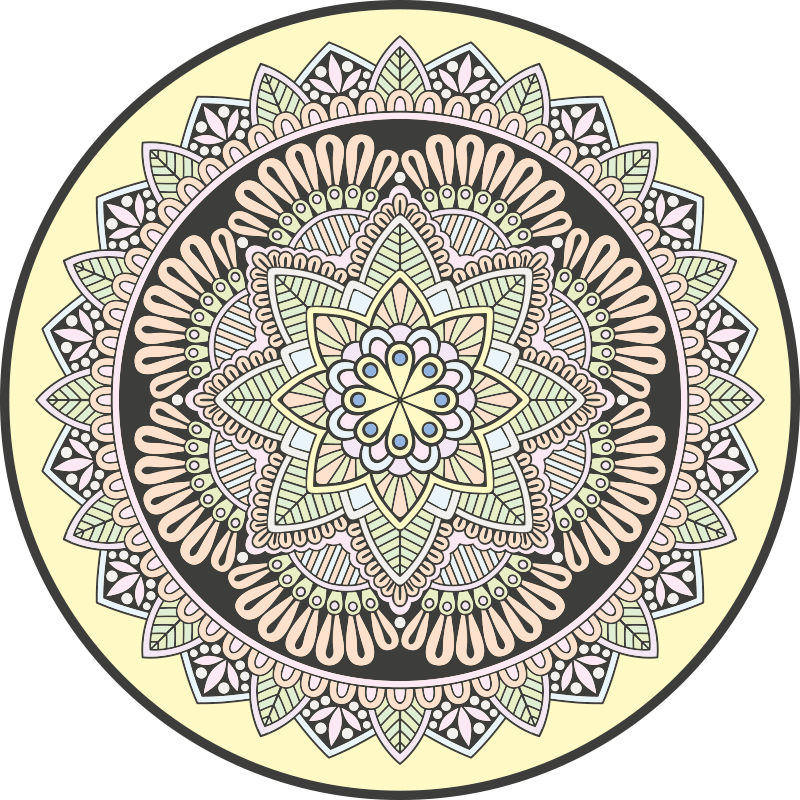 Plăci de podea cu mozaic mandala multicolor - TenStickers