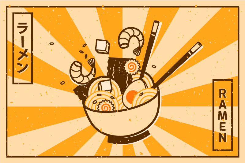 Covor de vinil pentru bucătărie ilustrație ramen - TenStickers