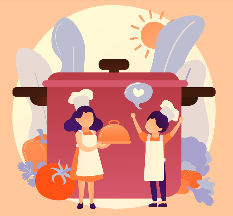 Covor de vinil pentru copii personaje culinare - TenStickers